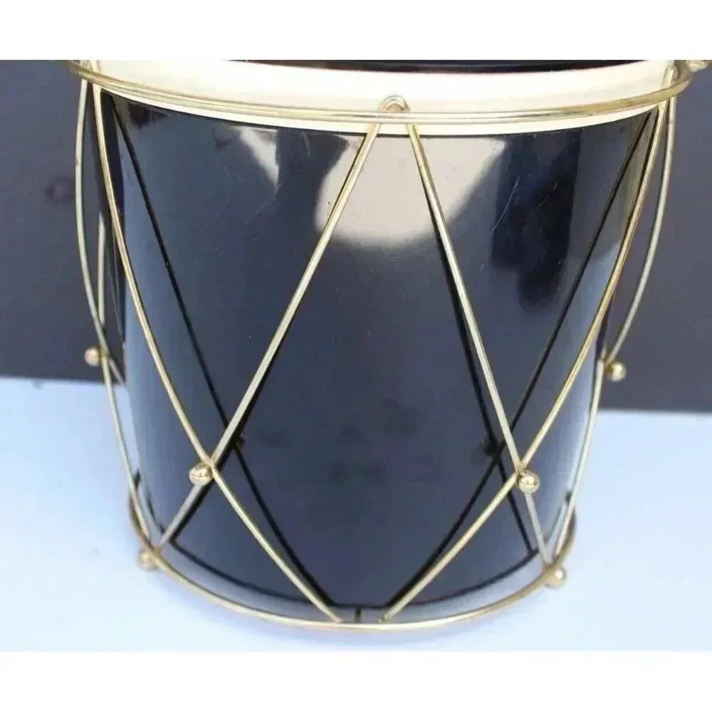 Vtg Mid Century Thermos Ice Tub, Ice Bucket, Black Drum, Model 9940, Made in USA